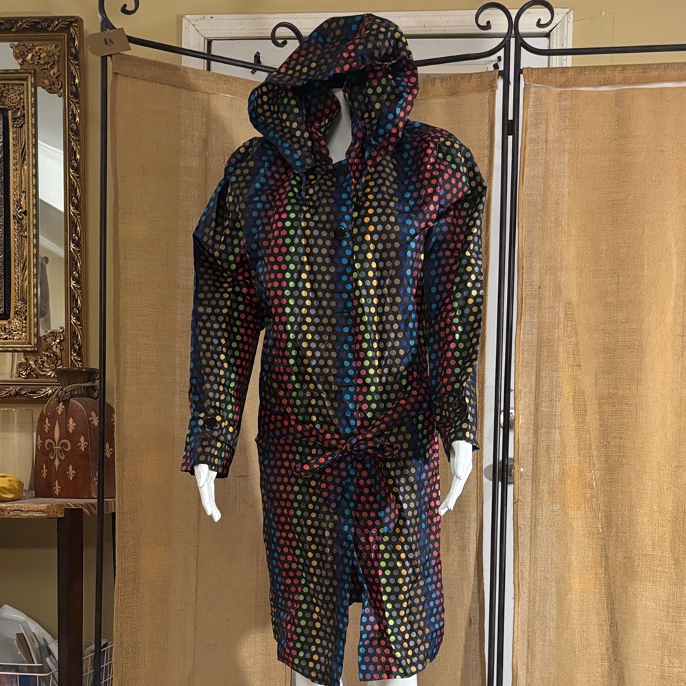 Antony Richard Multi-Color Polka Dot Hooded Raincoat